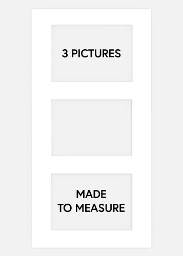 Bestseller Paspartu pentru colaj Alb 3 Fotografii - Dimensiuni pe comandă Margine albă