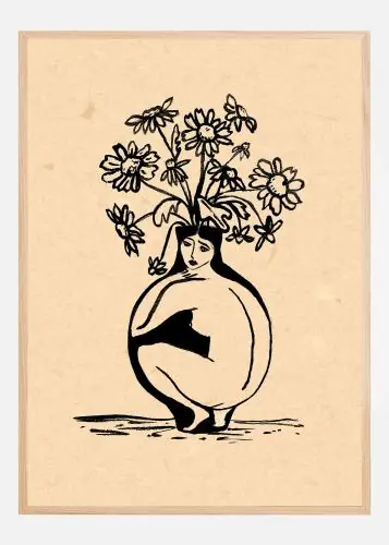 Woman in vase Poster (21x29.7 cm (A4)) Noutate