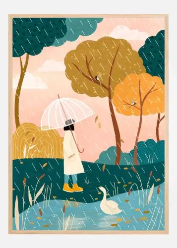 Autumn Walk Poster (21x29.7 cm (A4)) Cel mai bun preț