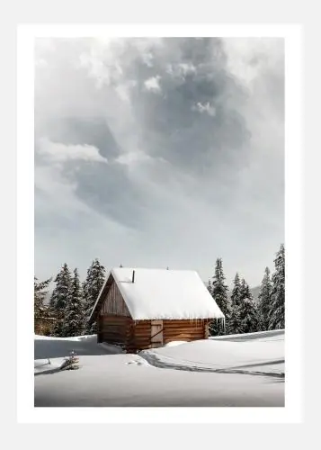 Winter Cabin Tablou Pe Pânză (30x40 cm) Livrare rapidă