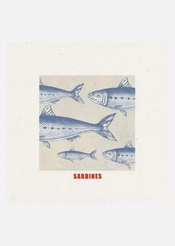 Blue Fish Harmony Tablou pe pânză (30x30 cm) Ieftin