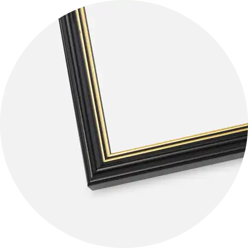 Discount Ramă Classic Sticlă Negru 40x50 cm - Paspartu Alb 28x38 cm