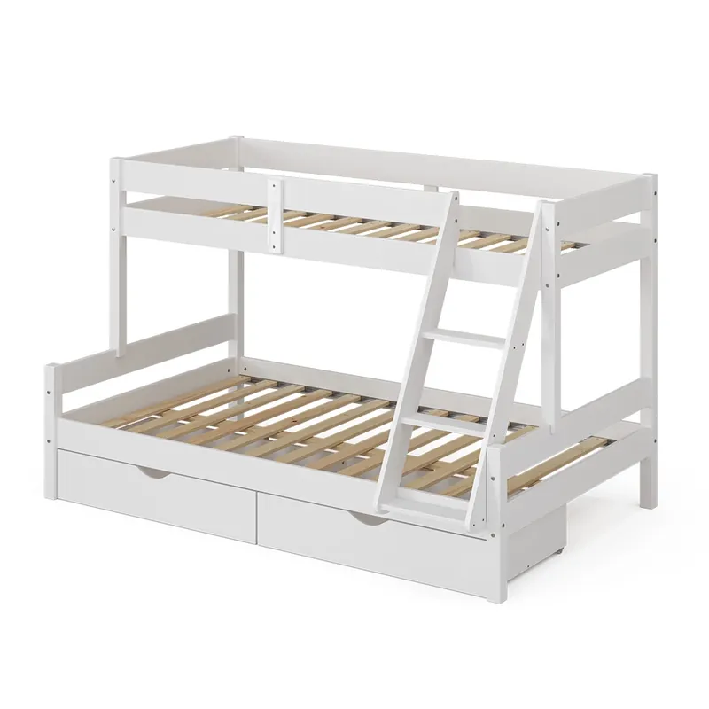 Ultima șansă Pat supraetajat Everest Alb 120x200 / 80x200 cm cu sertare Vitalispa