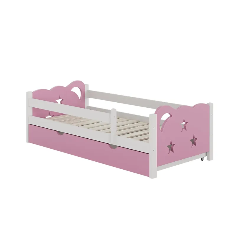 Pat pentru copii Jessica Roz 80x160 cm cu sertar, fara saltea Vitalispa Bestseller