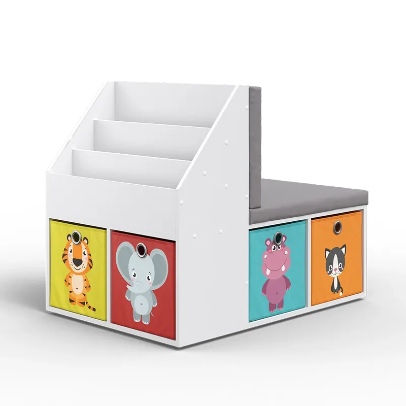Raft pentru copii Onix Alb 97.1x78.4 cm cu 6 cutii pliabile colorate Vicco Ieftin