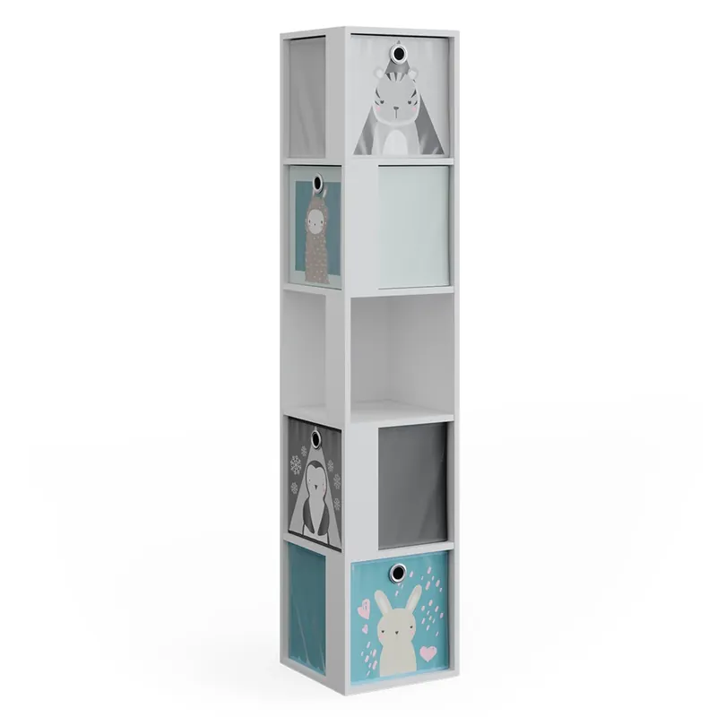 Raft pentru copii Lio Alb 33.3x162.2 cm cu 4 cutii pliabile Vicco Reducere extra