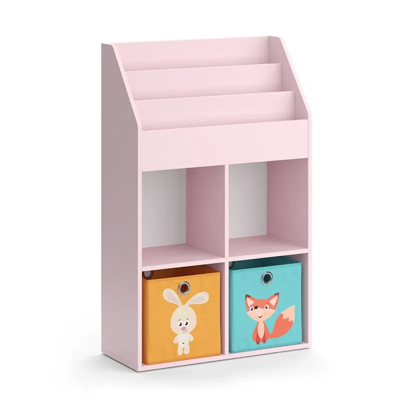 Raft pentru copii Luigi Roz 72x114.2 cm cu 2 cutii pliabile (colorate) Vicco Calitate înaltă