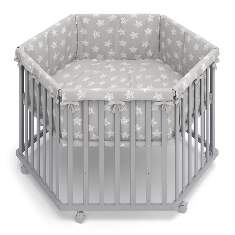 Playpen Estrella Gri 128 x 110 cm 6 colturi Vitalispa Reducere de preț