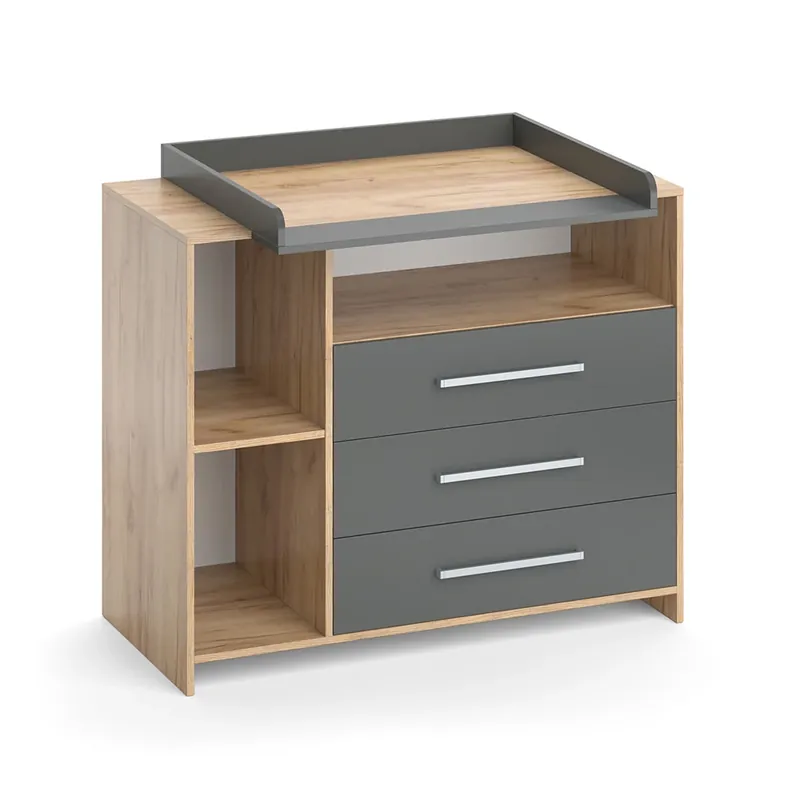 Dulap de schimb Oskar Antracit/Sonoma 113x100 cm Vicco Expediere rapidă