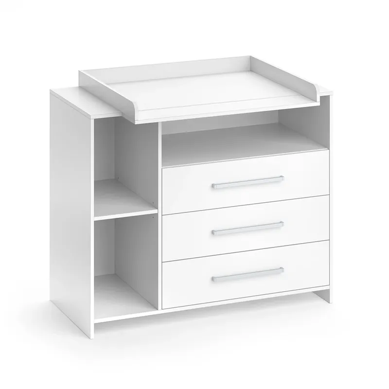 Dulap de schimb Oskar Alb 113x100 cm cu 3 sertare mari Vicco Ieftin