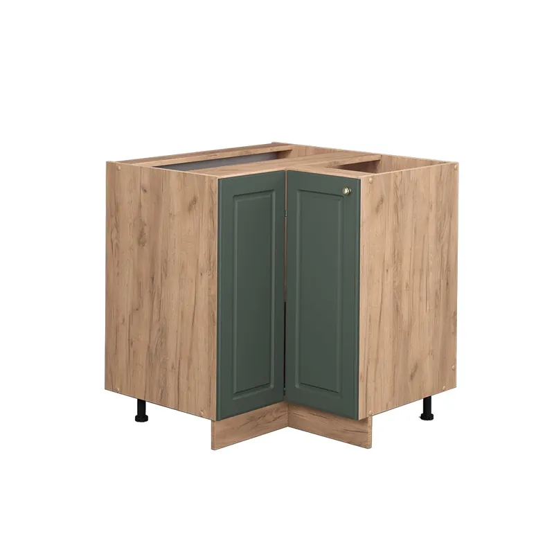 Dulap de bază de colț Fame-Line Casă de țară verde și aurie 80.5 cm fara blat Vicco Discount