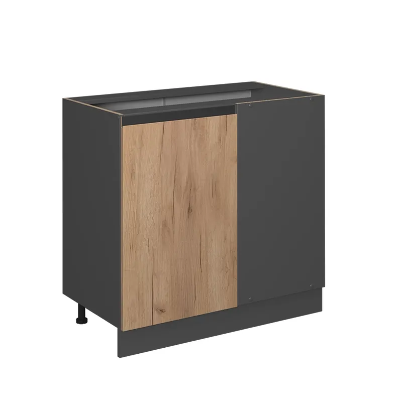 Reducere specială Dulap de bază de colț R-Line Stejar Goldkraft 86 cm Forma J, fără blat Vicco