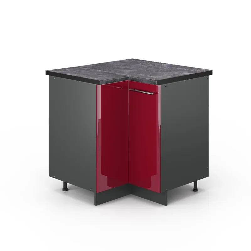 Dulap de bază de colț Fame-Line Bordeaux lucios ridicat 80.5 cm , AP Antracit Vicco Cumpără online
