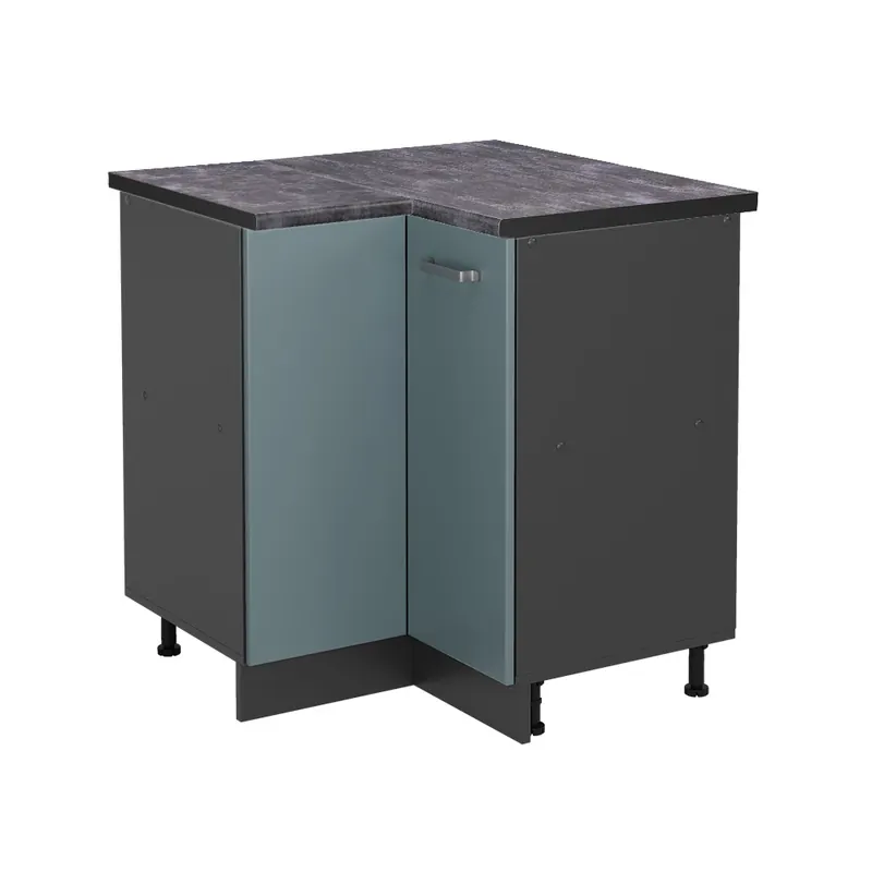 Cel mai bun preț Dulap de bază de colț R-Line Albastru-gri 75.6 cm , AP Antracit Vicco