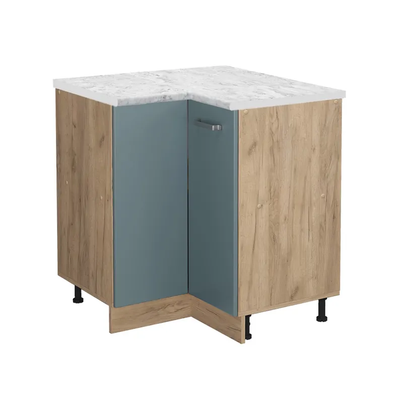 Reducere extra Dulap de bază de colț R-Line Albastru-gri 75.6 cm marmură AP Vicco