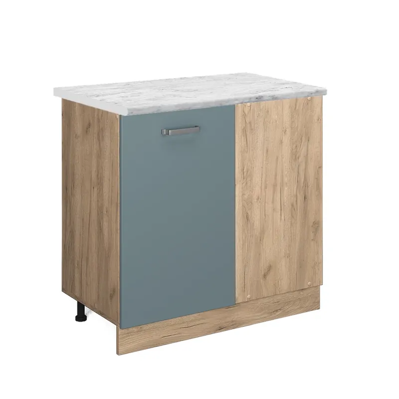 Reducere specială Dulap de bază de colț R-Line Albastru-gri 86 cm marmură AP Vicco