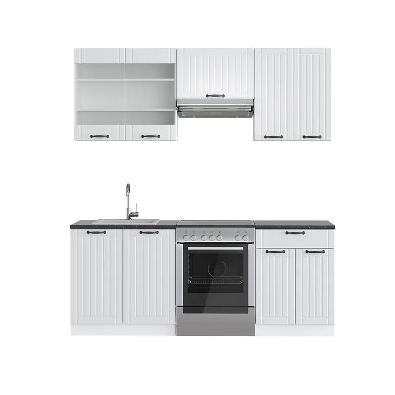 Kitchenette Fame-Line Casa albă la țară/Alb 200 cm , AP Antracit Vicco Preț mic