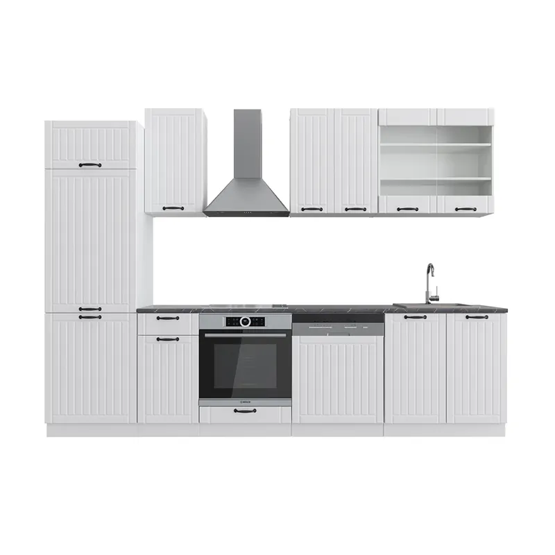 Reducere specială Kitchenette Fame-Line Casa albă la țară/Alb 300 cm , AP Antracit Vicco