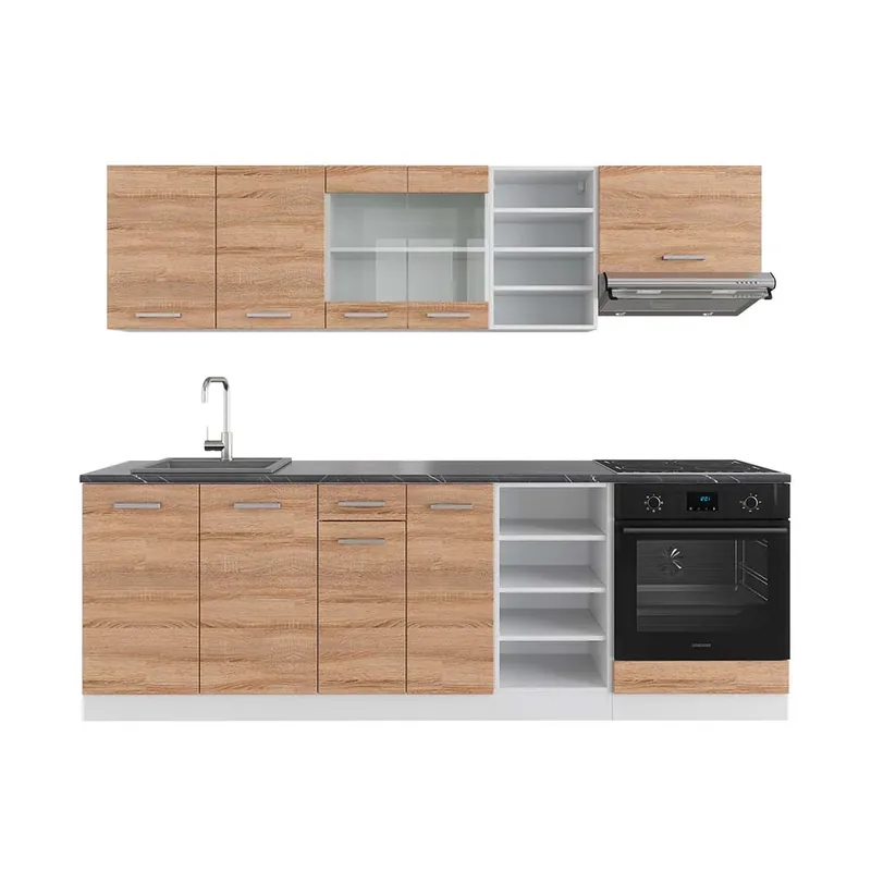 Kitchenette R-Line Sonoma/Alb 240 cm , AP Antracit Vicco Livrare rapidă