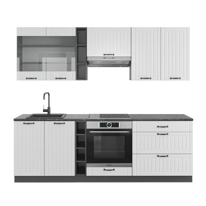 Vezi acum Kitchenette Fame-Line Casă de țară albă/antracit 235 cm , AP Antracit Vicco
