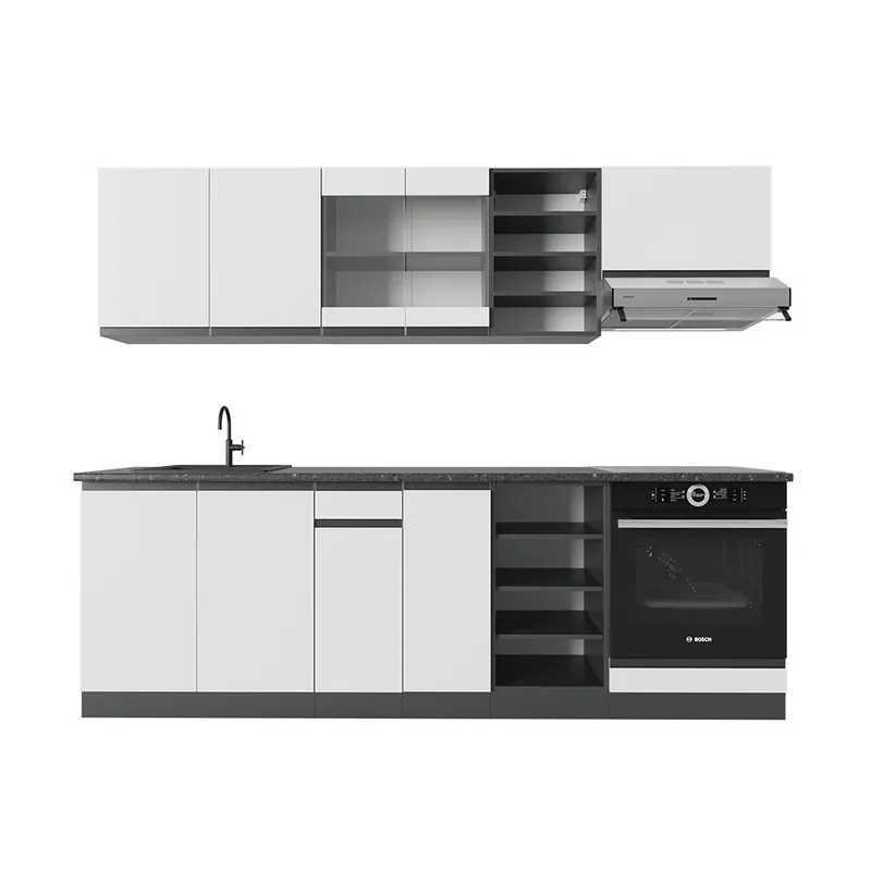 Retur gratuit Kitchenette R-Line Alb/antracit 240 cm , AP Antracit Vicco