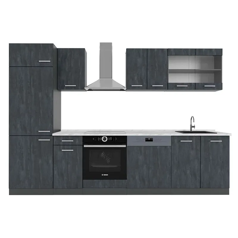Vezi acum Kitchenette R-Line Beton negru/antracit 300 cm marmură AP Vicco