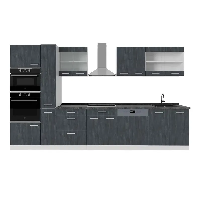 Kitchenette R-Line Beton negru/alb 350 cm AP Antracit Vicco Retur gratuit