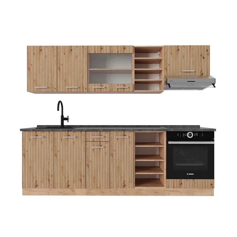 Vezi acum Kitchenette R-Line Stejar artizanal/stejar Goldkraft 240 cm , AP Antracit Vicco