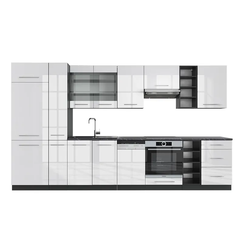 Kitchenette Fame-Line Alb lucios/antracit 355 cm , AP Antracit Vicco Ofertă limitată