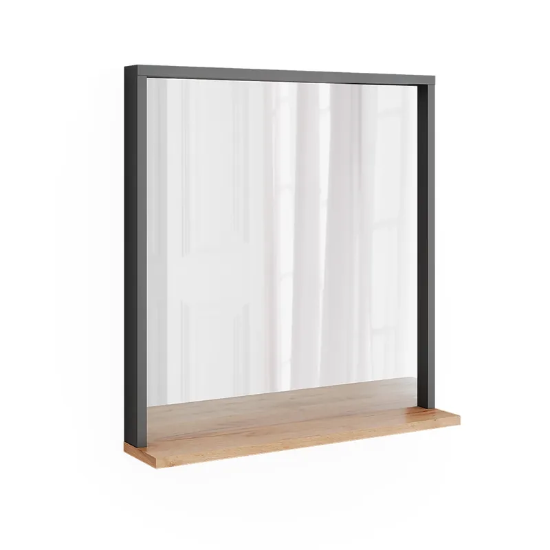 Oglindă de perete Orlando Stejar antracit/Goldkraft 57x60 cm cu oglindă Vicco Noutate