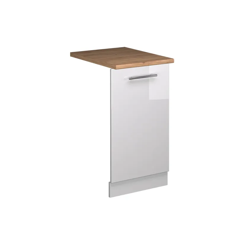Plată securizată ViccoPanou frontal pentru mașina de spălat vase"Fame-Line",Alb lucios ridicat ,45cm, AP Stejar