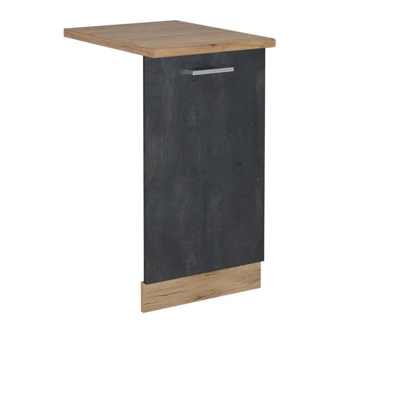 Lichidare de stoc ViccoPanou frontal pentru mașina de spălat vase"R-Line",Beton negru ,45cm, AP Stejar