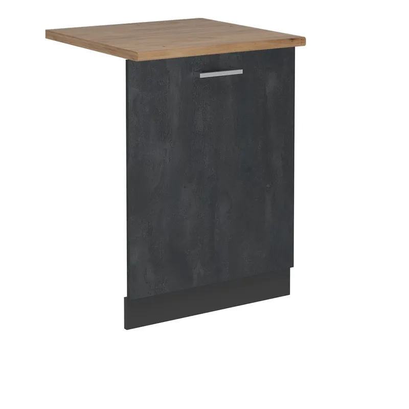 Livrare rapidă ViccoPanou frontal pentru mașina de spălat vase"R-Line",Beton negru ,60cm, AP Stejar