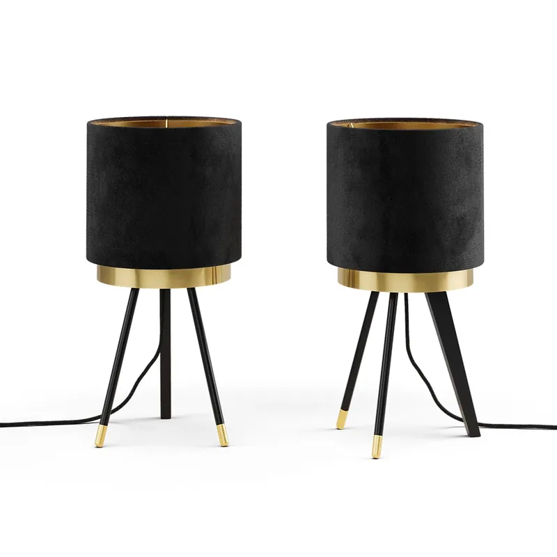 Ofertă Lampă de masă Goldamo Negru 23x46 cm Set de 2 Vicco