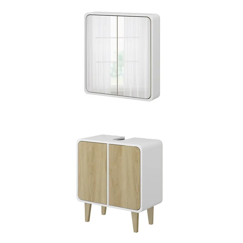 Set de mobilier de baie Arla Alb / stejar 2 părți Vicco Cumpără online