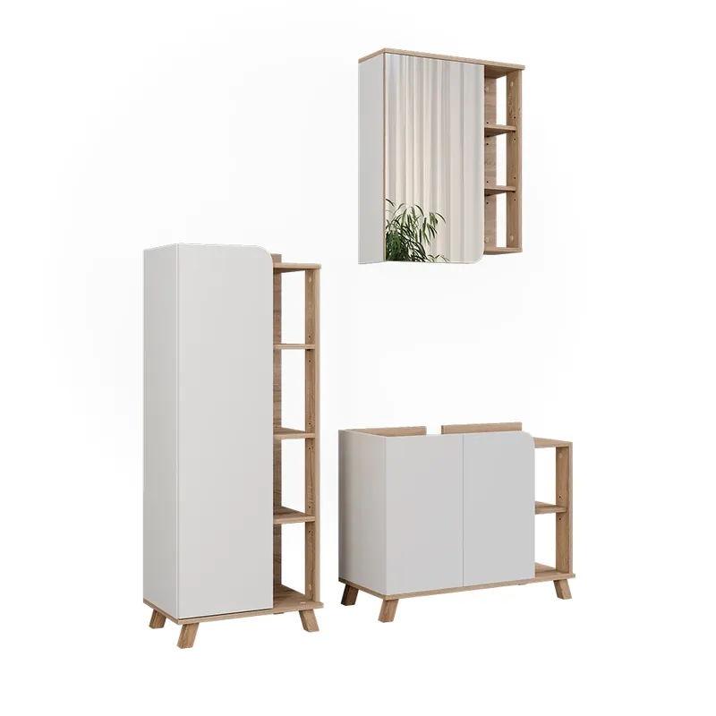 Set mobilier baie Karen Sonoma/Alb 3 părți Vicco Vezi acum
