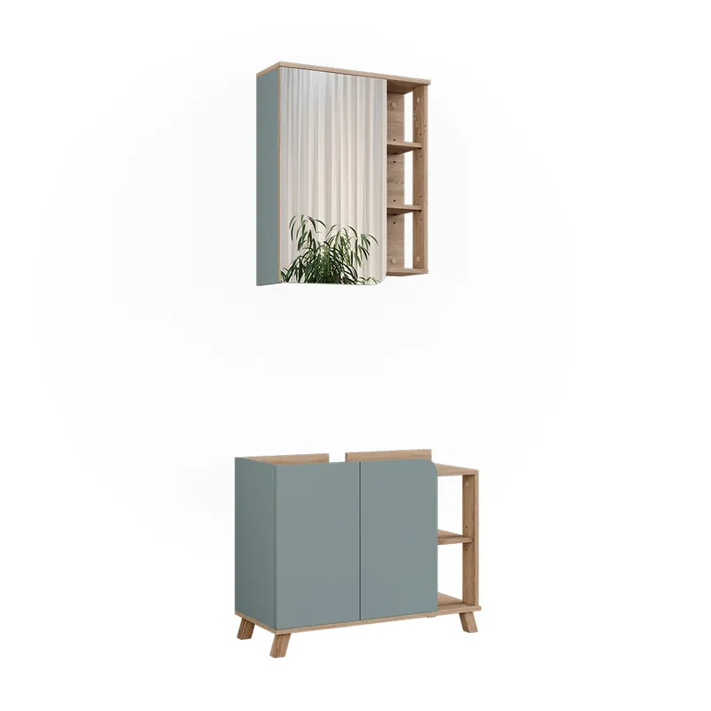 Set mobilier baie Karen Sonoma/albastru 2 părți Vicco Noutate