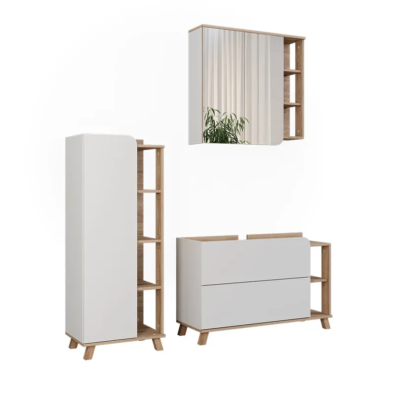 Set mobilier baie Karen Sonoma/Alb 3 părți Vicco Cumpără acum