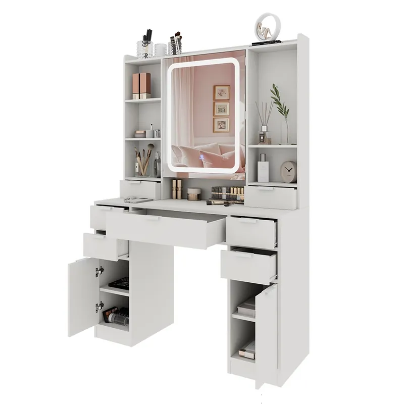 ViccoMasă de toaletă"Solea",Alb ,105 cm cu oglindă LED Ofertă de sezon