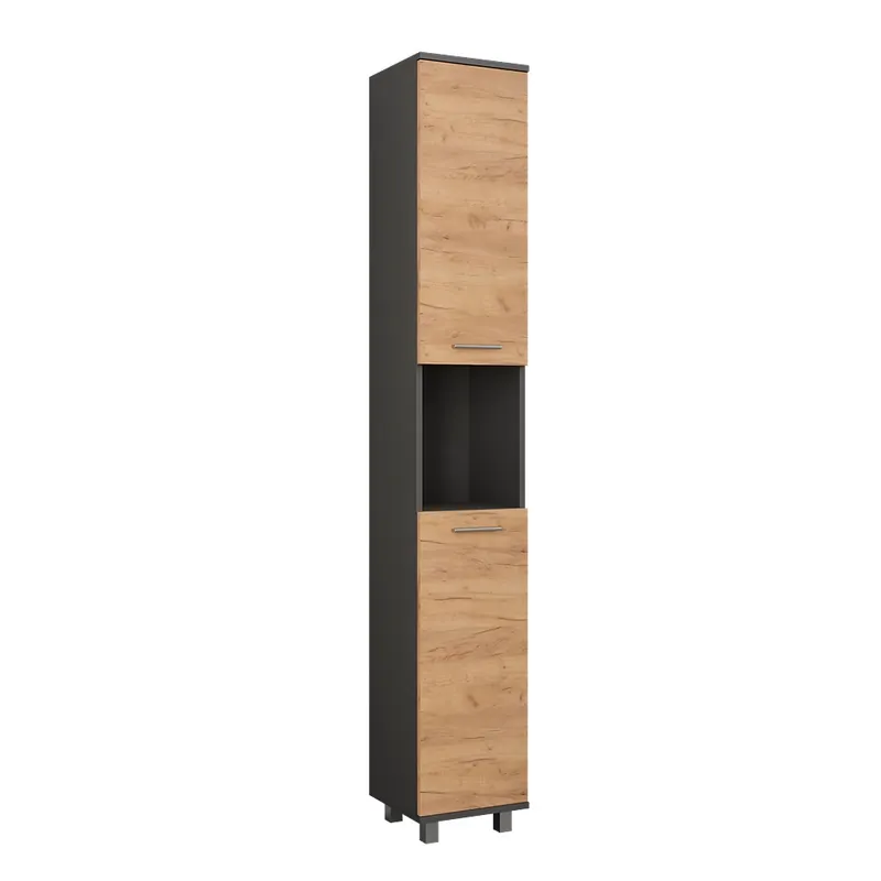 ViccoDulap înalt"Ilias",Stejar antracit/Goldkraft ,30.2x190 cm cu 2 uși Retur gratuit