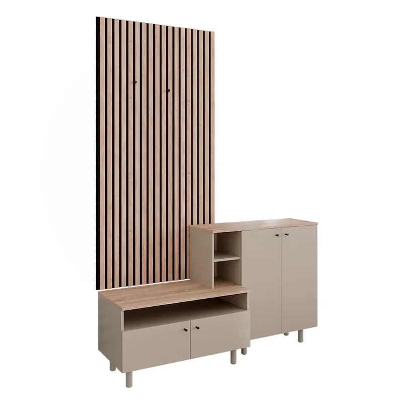 Plată securizată set pentru hol Elano Greige/stejar 140x80 cm 2 părți Vicco
