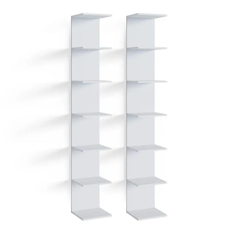 Reduceri Raft de perete pentru camera copiilor Paolo Alb 30x190 cm Set de 2 Vicco