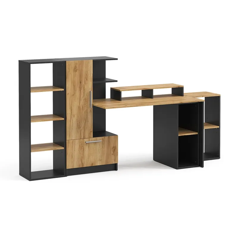 Preț redus Birou Tomy antracit/Stejar auriu 150 x 59 cm Set de 5 Vicco