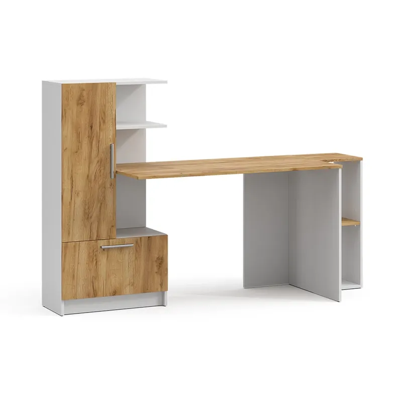 Calitate înaltă Birou Tomy Alb/Stejar auriu 150 x 59 cm Set de 2 Vicco