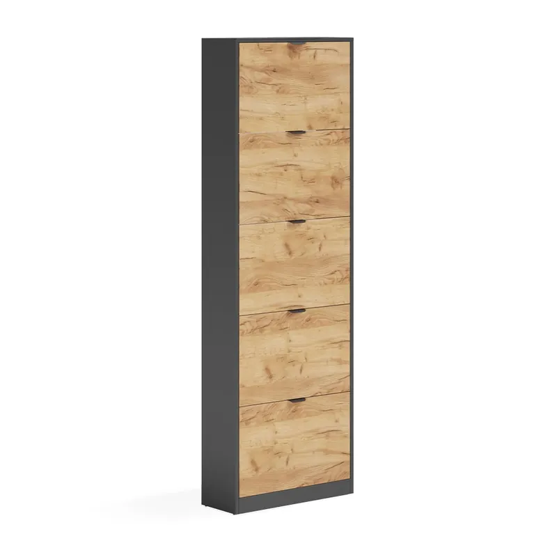 Basculator de pantofi Gizmo Stejar Goldkraft/antracit 59x181.1 cm cu 5 compartimente Vicco Livrare rapidă