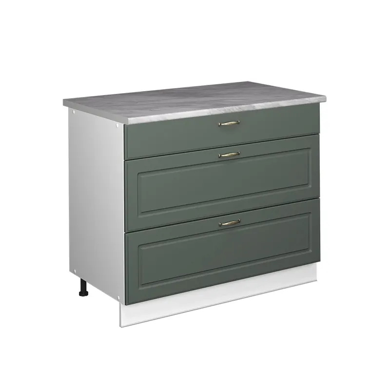 Dulap de bază de bucătărie Fame-Line Casă de țară verde și aurie/Alb 100 cm, AP Marmură Vicco Ofertă