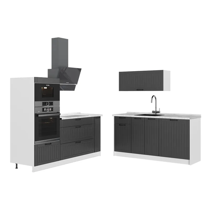 Reducere de preț Bucătărie Fame-Line Gri închis/Alb 340 cm fara blat Vicco