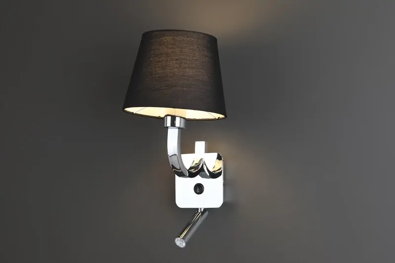 Aplica de perete Max Light Denver W0192 crom 2x40W metal textil Plată sigură