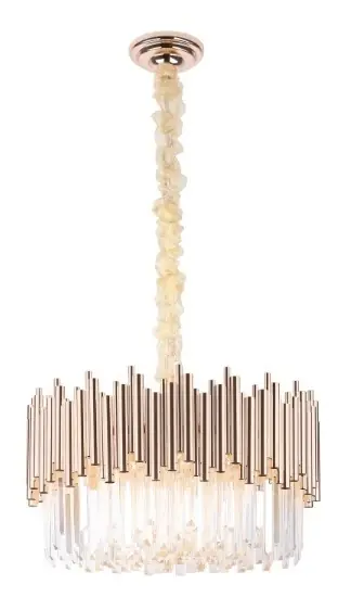 Cumpărături sigure Lustră suspendată Max Light Vogue aurie 12x40W metal sticlă 60 cm P0284