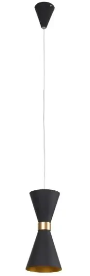 Reducere specială Lampa suspendată Max Light Cornet P0330 LED 5W negru auriu 12 cm
